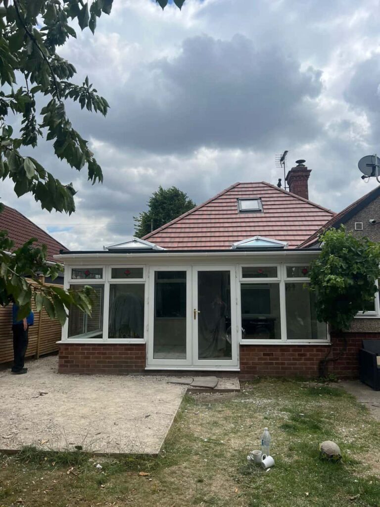 This is a photo of a hipped roof on a bungalow that has just had roof repairs carried out. Works carried out by Horley Roofing Repairs